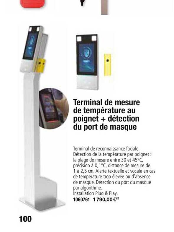terminal de mesure de température au poignet + détection du port de masque
