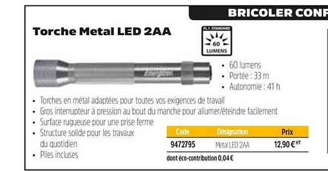 torche metal led 2aa