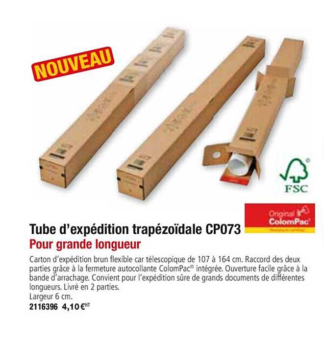tube d'expédition trapézoïdale cp073