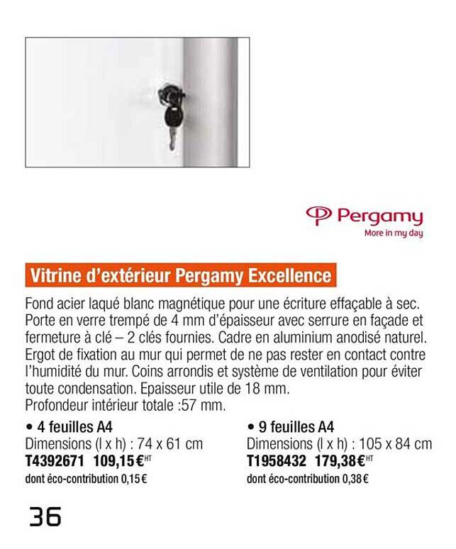 vitrine d'extérieur pergamy excellence