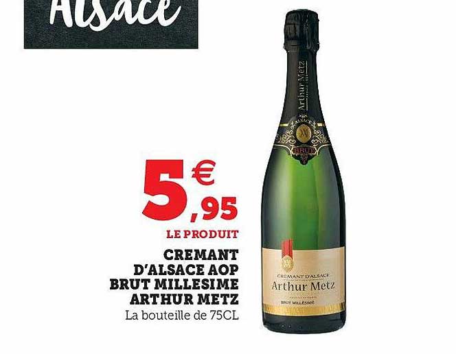 crémant d'alsace aop brut millesime arthur metz