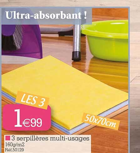 3 serpillères multi-usages