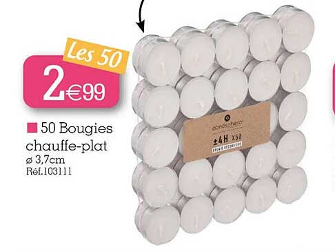 50 bougies chauffe-plat