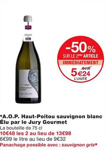 a.o.p. haut-poitou sauvignon blanc élu par le jury gourmet