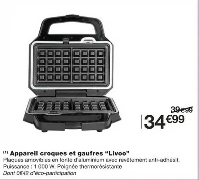 appareil croques et gaufres "livoo"
