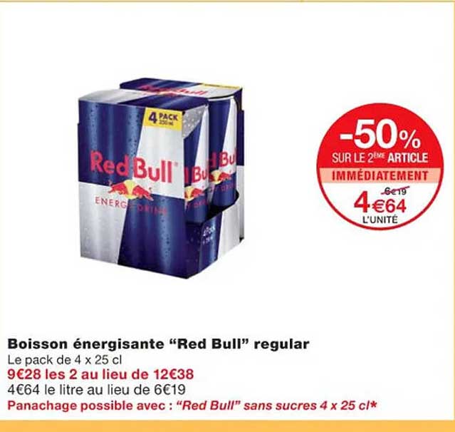 boisson énergisante "red bull" regular