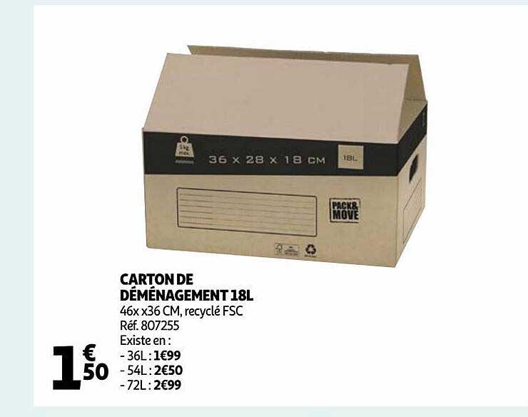 carton de déménagement 18l