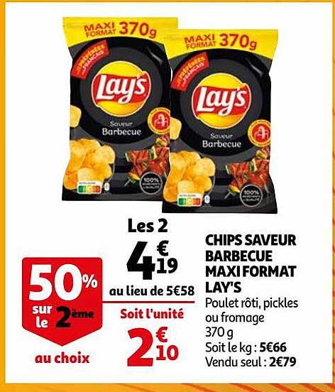 chips saveur barbecue maxi format lay's