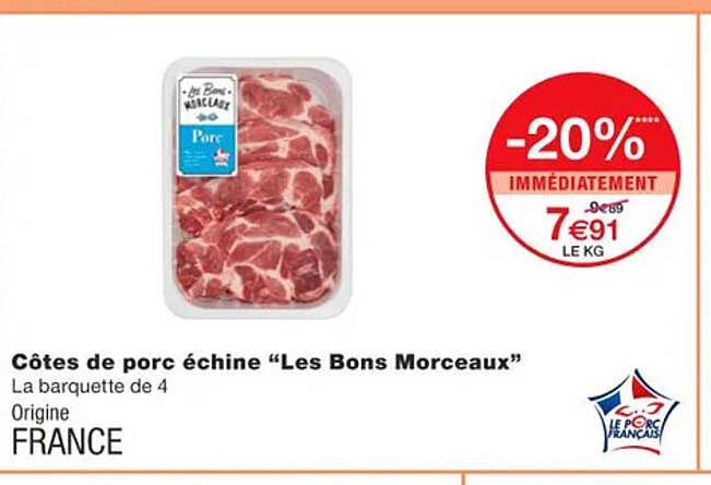 côtes de porc échine "les bons morceaux"