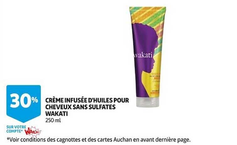 crème infusée d'huiles pour cheveux sans sulfates wakati