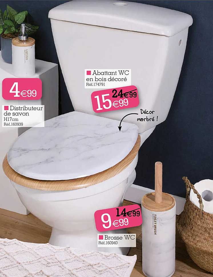 Distributeur De Savon, Abattant Wc En Bois Décoré, Brosse Wc