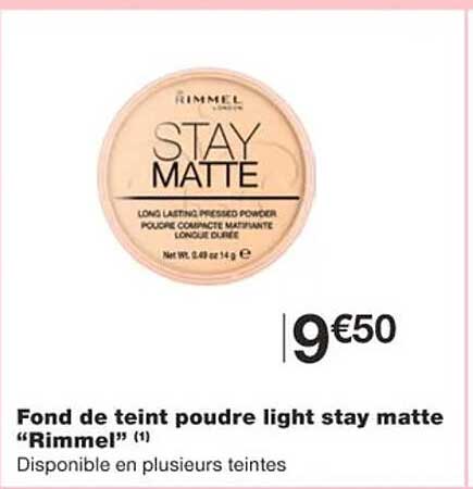 fond de teint poudre light stay matte "rimmel"