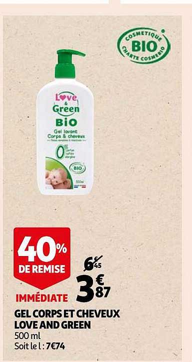gel corps et cheveux love and green