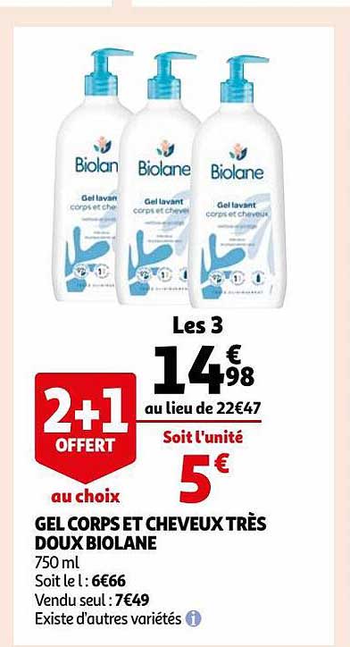 gel corps et cheveux très doux biolane