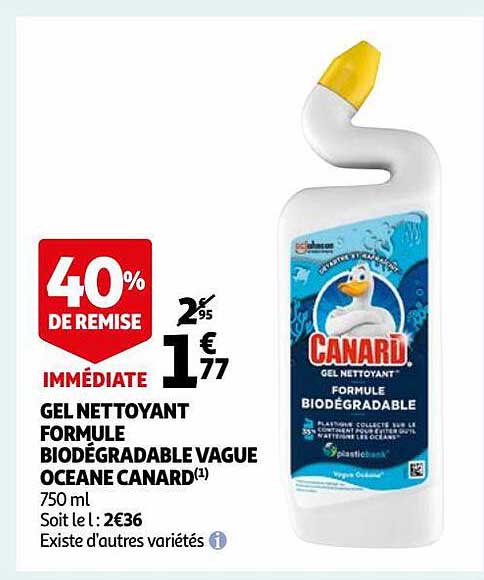 gel nettoyant formule biodégradable vague océane canard