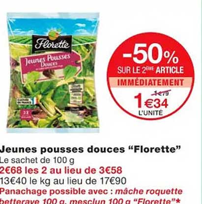 jeunes pousses douces "florette"