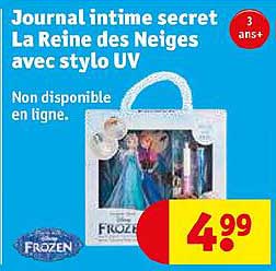journal intime secret la reine des neiges avec stylo uv