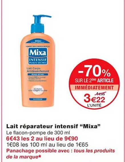 lait réparateur intensif "mixa"