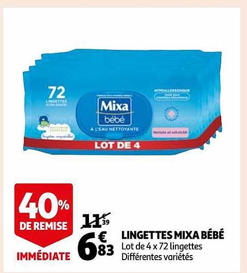 Lingettes Mixa Bébé