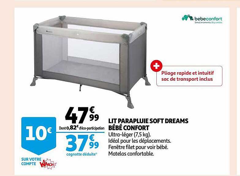 lit parapluie soft dreams bébé confort