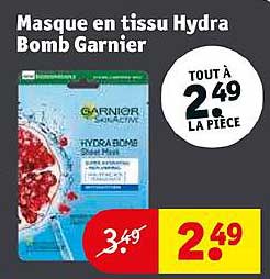 masque en tissu hydra bomb garnier