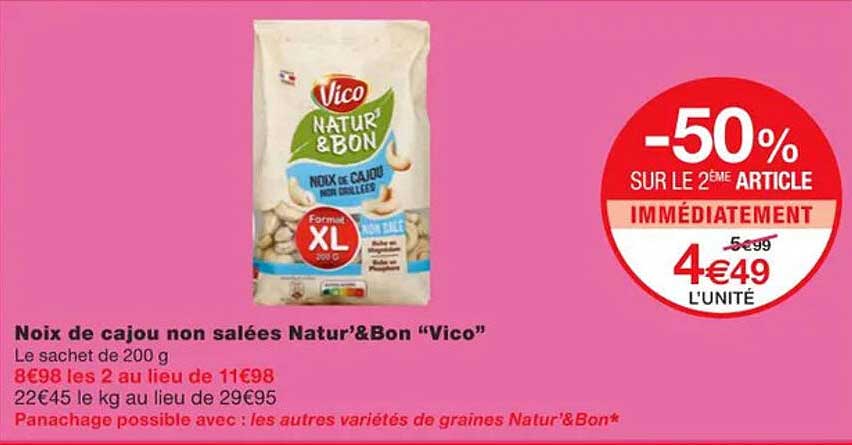 noix de cajou non salées natur'&bon vico