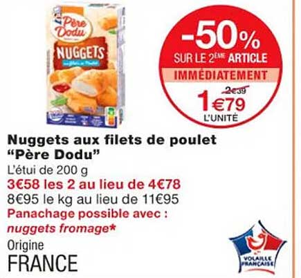 nuggets aux filets de poulet "père dodu"