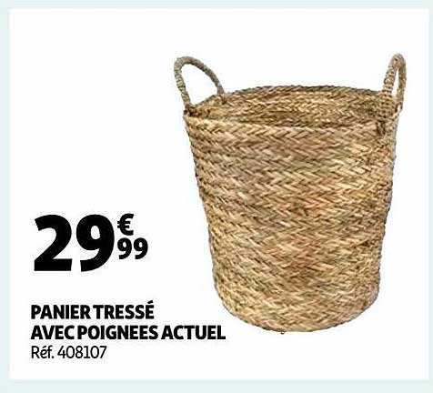 Panier Tressé Avec Poignées Actuel