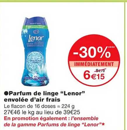 parfum de linge "lenor" envolée d'air frais