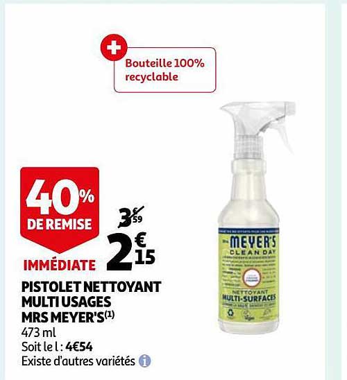 pistolet nettoyant multi usages mrs meyer's