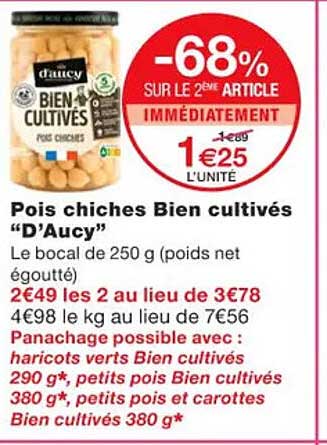 pois chiches bien cultivés d'aucy