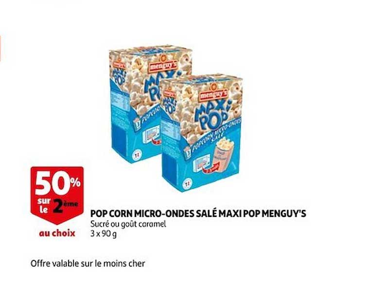 Pop Corn Micro-ondes Salé Maxi Pop Menguy's
