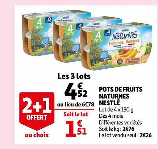 pots de fruits naturnes nestlé
