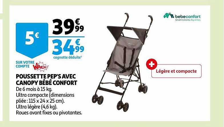 poussette pep's avec canopy bébé confort