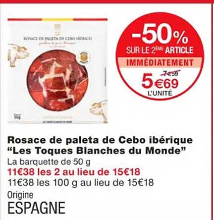 rosace de paleta de cebo ibérique "les toques blanches du monde"