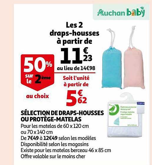 séléction de draps-housses ou protège-matelas