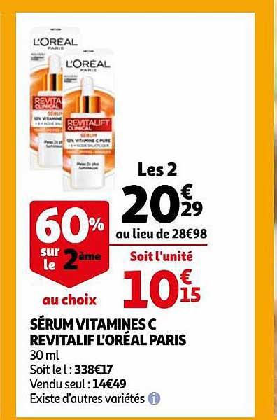 sérum vitamines c revitalif l'oréal paris