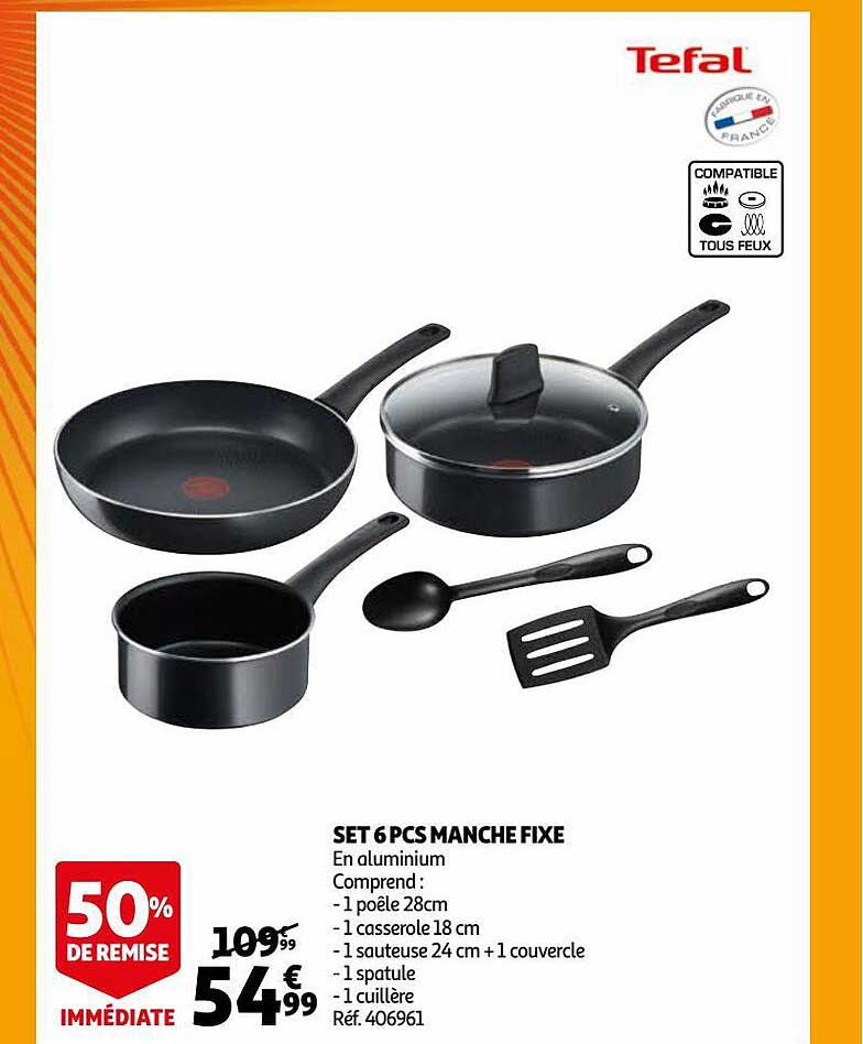 set 6 pcs manche fixe