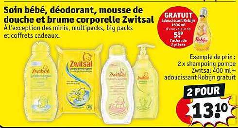 soin bébé, déodorant, mousse de douche et brume corporelle zwitsal