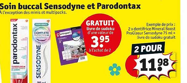 soin buccal sensodyne et parodontax