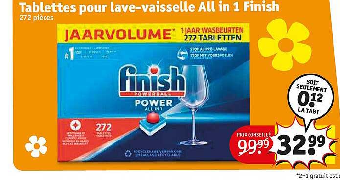 tablettes pour lave-vaisselle allin1 finish