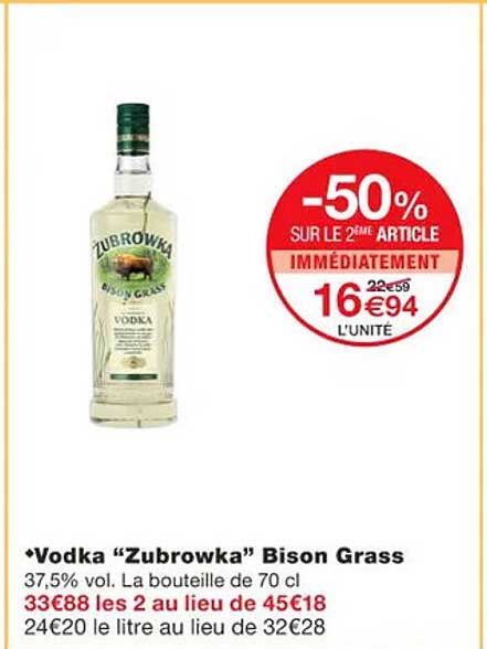vodka "zubrowka" bison grass