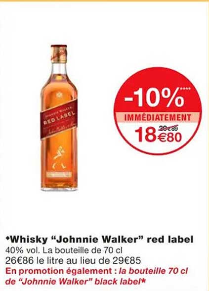 whisky "johnnie walker" red label