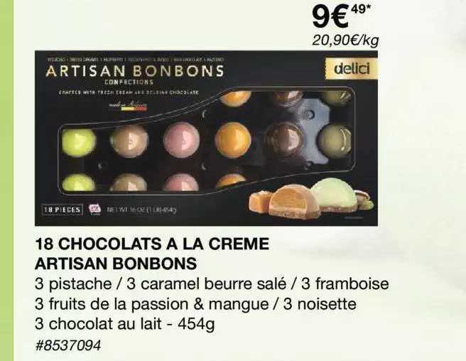 18 Chocolats à La Crème Artisan Bonbons