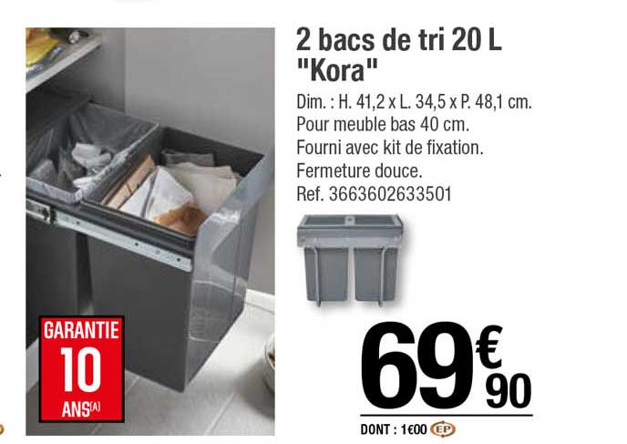 2 Bacs De Tri 20 L "kora"
