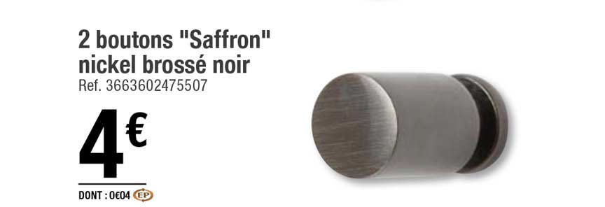 2 boutons "saffron" nickel brossé noir
