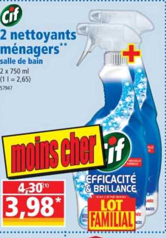 2 nettoyants ménagers cif
