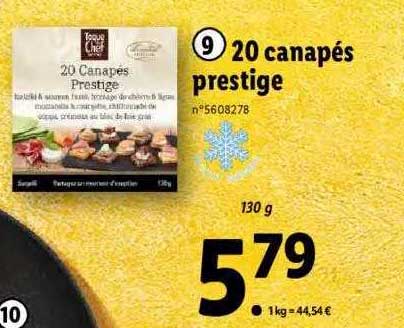 20 Canapés Prestige Toque Du Chef