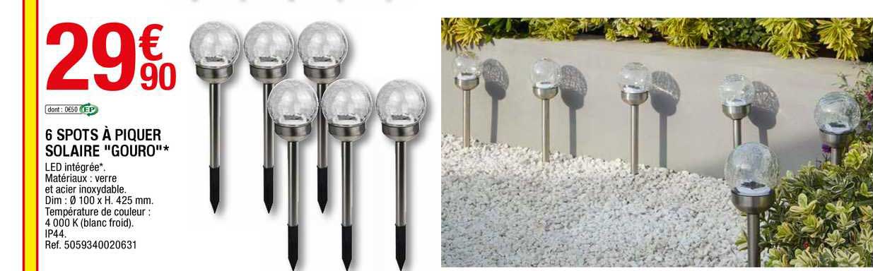 6 spots à piquer solaire "gouro"