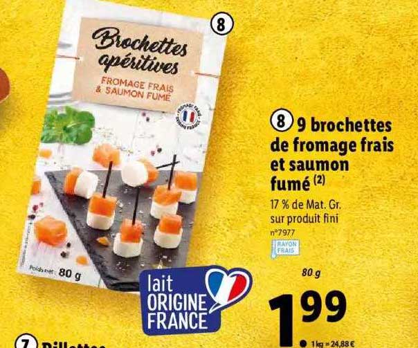 9 Brochettes De Fromage Frais Et Saumon Fumé